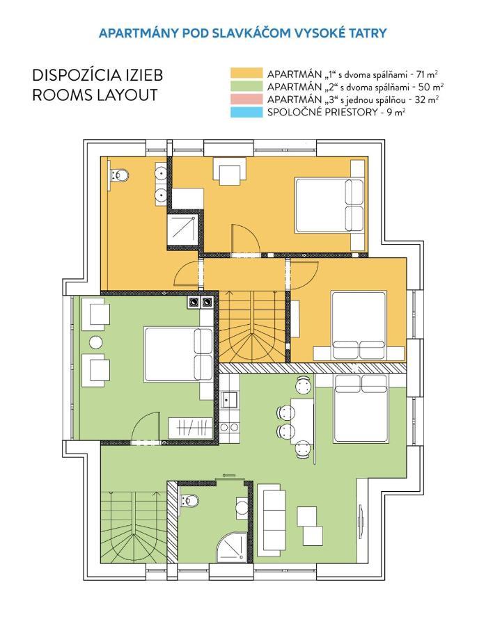 Apartmany Pod Slavkacom - Vysoke Tatry Veľky Slavkov Bagian luar foto
